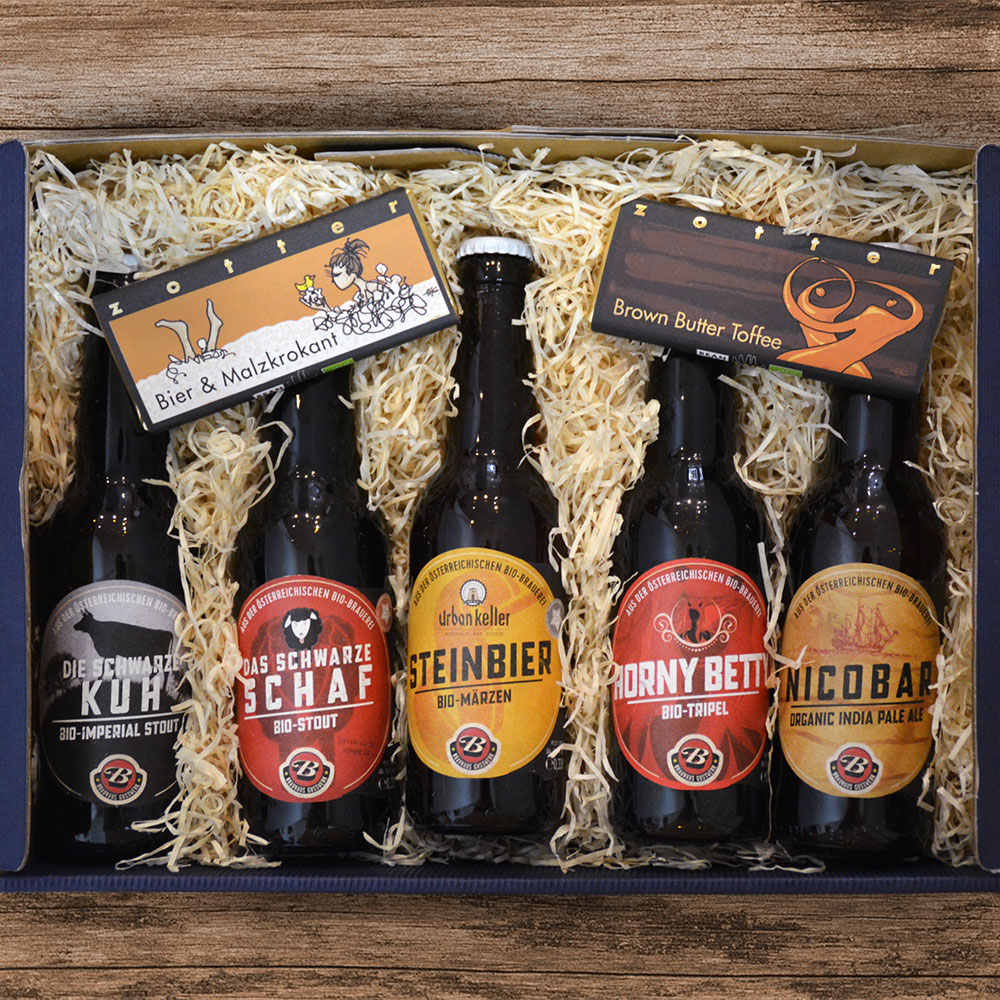 Geschenkpaket - Zotterschokolade, Gusswerk Biobier