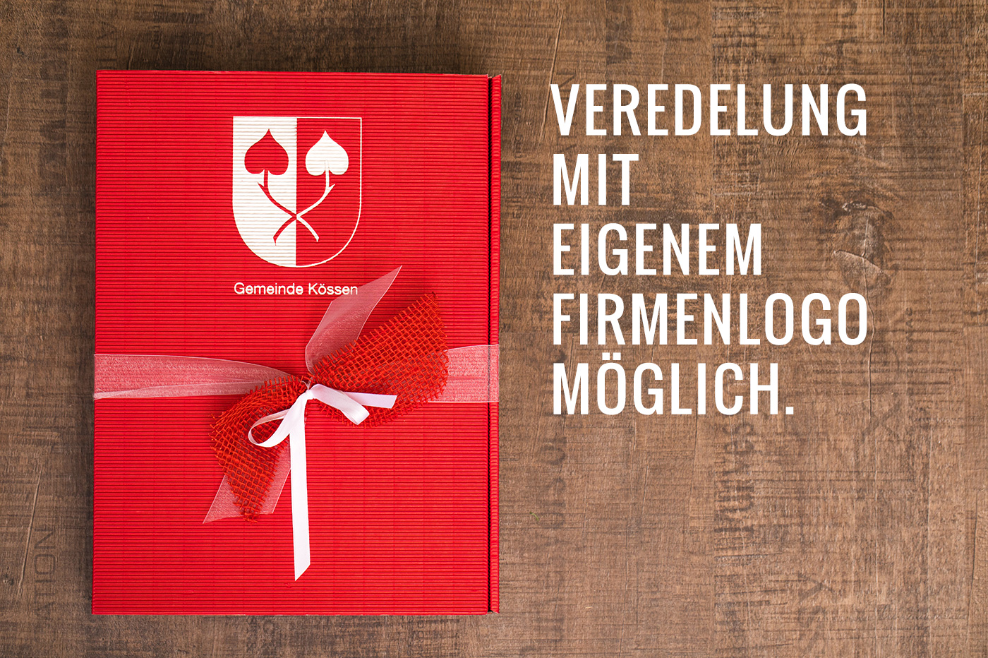 Firmengeschenk Gemeinde Kössen mit Prägung