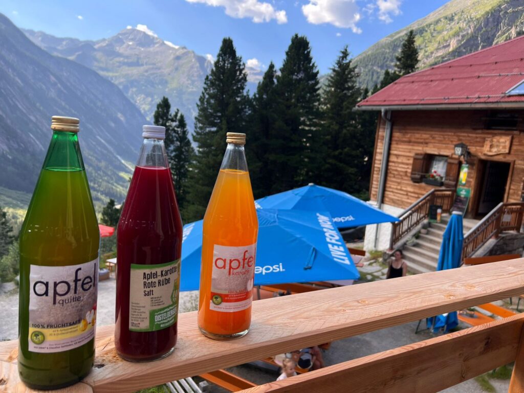 100% reinen Naturfruchtsaft auf 1.640 m genießen