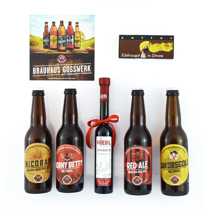 Biergenuss - Geschenkkarton (Firmengeschenke, Geschenke für Mitarbeiter, Geschenke für Geschäftspartner, Kundengeschenke)